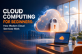 Cloud computing security concept with padlock and cloud icon above laptop on desk