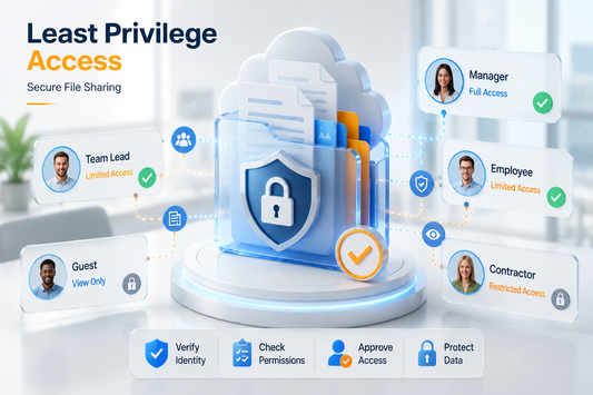 Least privilege access showing varying permission levels for Manager, Employee, Contractor, and Guest