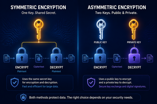 Symmetric vs asymmetric encryption key comparison