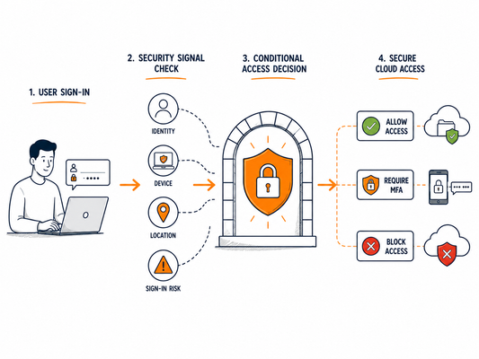 Conditional access workflow for secure cloud access